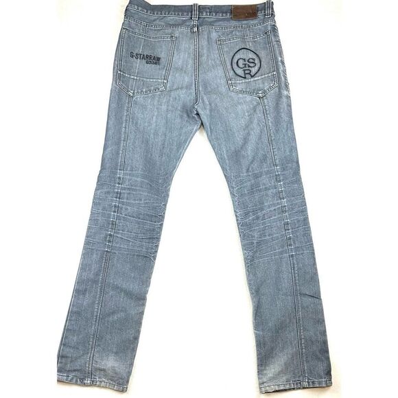 G-Star Raw Denim Jeans (GS3301) Y2K Embroidered Pockets Mens 34 x 33 Read - Picture 11 of 12